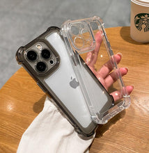 Load image into Gallery viewer, Luxury Shockproof Clear Hard Case For iPhone 14 13 12 11 Pro Max X XR XS 7 8 Plus Soft Silicone Bumper Transparent Cover Drop Protection iphone Protective Case Compatible With iPhone