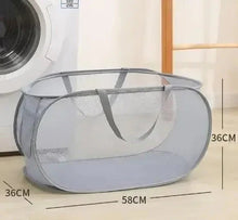 Load image into Gallery viewer, 1PC Horizontal Foldable Laundry Basket Mesh Cloth Breathable Laundry Hamper Home Accessories Large Capacity Storage Baskets