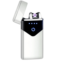将图片加载到图库查看器,Modern Dual Arc USB Electric Touch Lighter LED ScreenTouch Fire Plasma Arc Lighter Windproof Metal Novelty Lighter Mens Gift In Elegant Gentlemen MEtal Lighter Style