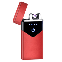 将图片加载到图库查看器,Modern Dual Arc USB Electric Touch Lighter LED ScreenTouch Fire Plasma Arc Lighter Windproof Metal Novelty Lighter Mens Gift In Elegant Gentlemen MEtal Lighter Style