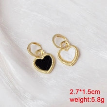 Load image into Gallery viewer, White Flower & Butterfly Dangle Earrings β Acrylic Pearl Heart Jewelry
