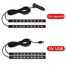 Load image into Gallery viewer, 2-in-1 LED Car Neon Foot Light - USB & Cigarette Lighter Interior Ambient Lamp