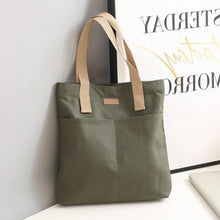 Load image into Gallery viewer, 1Pc Women's Tote Bag Canvas Sewing Thread Large Capacity Advanced Sense Handbag Convenient Practical Female's Commuter Bag