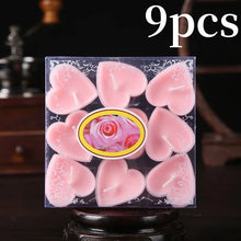 Load image into Gallery viewer, 9pcs Heart-Shaped Scented Tea Candles – Romantic Décor for Valentine's Day, Weddings, and Anniversaries