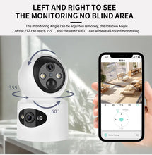 Load image into Gallery viewer, Dual Lens PTZ IP Camera 4000 mA Battery Wireless Auto Track Cctv Security Surveillance Video Full Color Night Vision HD Home Cam