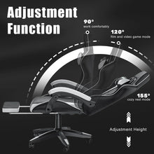 Load image into Gallery viewer, Gaming Chair with Footrest Gamer Chairs Ergonomic with Lumbar Cushion Headrest Gaming Chair Height Adjustable Computer Chair