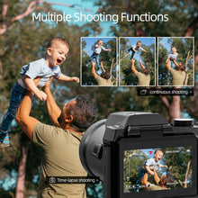 Load image into Gallery viewer, NBD 64MP Digital Camera for Photography, 4K Vlogging Camera with 3’’ Flip Screen,16X Digital Zoom,2 Batteries, 32GB TF Card