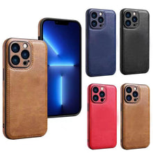 Load image into Gallery viewer, Luxury PU leather Phone Case For iPhone 14 13 Pro Max 12Pro 11Pro Max 13 12 Pro XS MAX XR X SE 7 8 plus Fashion Back Cover Leather Back Case for iPhone 14 Pro Shockproof Cover for iPhone