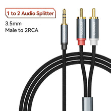 将图片加载到图库查看器,Toocki Jack 3.5 to 2 RCA Aux Cable 3.5mm Jack to 2RCA Male Splitter Audio Wire for TV PC Amplifier Home Theater DVD Speaker Cord