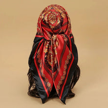 Load image into Gallery viewer, Satin Square Scarf – Elegant 2025 Print Hijab, Shawl & Hair Wrap