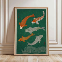 Load image into Gallery viewer, Japanese Red Koi Fish Canvas Wall Art Minimalist Poster