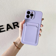 将图片加载到图库查看器,White Luxury Card Holder Phone Case for iPhone 13 12 Pro Wallet Soft Back Cover Shockproof Cute Protective Case for iPhone Cute Case With Card Holder