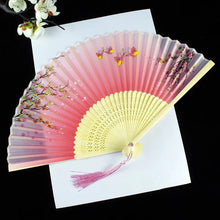 Load image into Gallery viewer, Hand Fan Foldable Silk Fan Noodles Bamboo Fan Bones Halloween Cosplay Prop Christmas Wedding Decoration Party Gifts Art Crafts