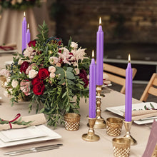 将图片加载到图库查看器,20-Piece Purple 4-Inch Drip-Free Soy Wax Dinner Candles – Smokeless, Fragrance-Free, Hand-Pulled for Weddings, Parties, and Home Décor