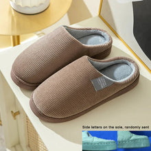 Load image into Gallery viewer, Thick Sole Home Indoor Outside Men And Women Couples Winter Household Warm Fluffy Slippers High Heels Plush Cotton Shoes Ladies