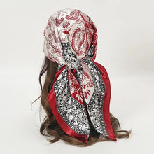 Load image into Gallery viewer, Satin Square Scarf – Elegant 2025 Print Hijab, Shawl & Hair Wrap