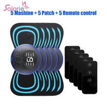 将图片加载到图库查看器,5pcs set Neck Back Massager Sticker EMS Pulse Mini Electric Massage for Shoulder Leg Cervical Body Muscle Stimulator Relief Pain