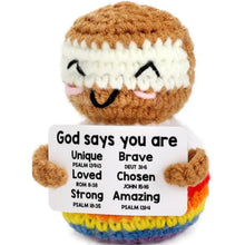 Load image into Gallery viewer, Funny Crochet Positive Inspirational Emotional Support Owl Doll Home Room Decoration Handmade Knitted Owl Desktop Ornament Gift