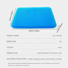 Load image into Gallery viewer, Breathable Gel Seat Cushion – Honeycomb Design for Tailbone & Back Pain Relief, Home Office & Car Use