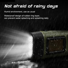 Load image into Gallery viewer, Portable LED Flashlight Tent Light Hand Crank Dynamo Solar Power Torch for Outdoor Camping Hiking Long-range Emergency Lantern