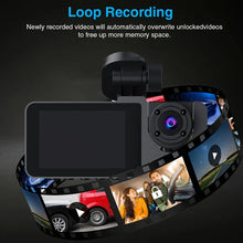 Load image into Gallery viewer, 3 Camera 1080P HD Dash Recorder 2.0-Inch IPS Screen Night Vision Recorder Large Wide Angle Cycle Recording