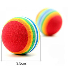 将图片加载到图库查看器,10pcs Cat Toy Balls Interactive for Indoor Cat Red Rainbow Soft Foam Puppies Toy Balls Activity Chase Quiet Play Sponge Ball Toy Balls for Dog Puppies Kittens