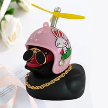 Load image into Gallery viewer, Car Duck With Helmet Broken Wind Pendant Small Yellow Duck Road Bike Motor Helmet Riding Cycling Accessories Without Lights