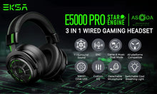 Load image into Gallery viewer, EKSA E5000 Pro Gaming Headphones for PC/PS4/Xbox/Switch, 7.1 Wired Headset Gamer with ENC Mic, USB/Type C/3.5mm Detachable Cable