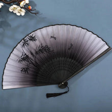 Load image into Gallery viewer, Hand Fan Foldable Silk Fan Noodles Bamboo Fan Bones Halloween Cosplay Prop Christmas Wedding Decoration Party Gifts Art Crafts