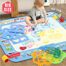 Load image into Gallery viewer, 100x80CM Magic Water Drawing Mat Coloring Doodle With Reusable Magic Pens Montessori Painting Board Educational Toys Kids Gifts