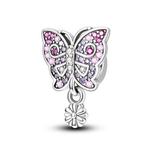 将图片加载到图库查看器,100% 925 Sterling Silver Rainbow Zircon Butterfly Dragon Silicone Stopper Charms - Colorful Beads for DIY Bracelets, Customizable Jewelry for All Occasions