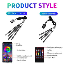 Load image into Gallery viewer, Neon LED Car Interior Ambient Light Kit - RGB Foot Strip with Remote & App Music Control