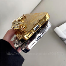 Load image into Gallery viewer, Luxury Gold Plating Electroplated Bracelet Cute Compatible with iPhone Diamond Case Luxury Sparkle Glitter Rhinestone Phone Case For iPhone 14 13 Promax 11 12 Pro Max Mini Xs Max XR 8 7 Plus Mirror Cover