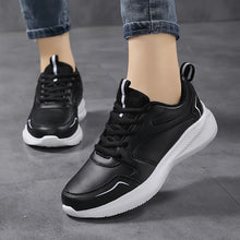 Load image into Gallery viewer, Women Running Shoes PU Leather Lace-up Men Warm Light Walking Sneaker Fitness Sport Flats Comfortable Black Size 35-44 Loafers