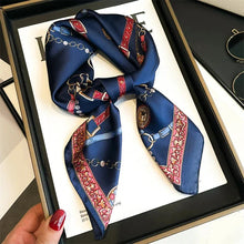 Load image into Gallery viewer, Four Seasons Print Silk Scarf – 70x70cm Luxury Headband & Shawl