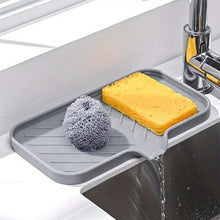 Load image into Gallery viewer, Multifunctional Silicone Sink Tray with Drain – Soap Dish, Sponge & Brush Organizer for Kitchen and Bathroom (Ventilated & Easy to Clean)