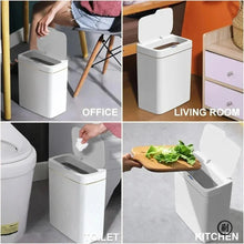 Load image into Gallery viewer, Smart Bathroom Trash Can Automatic Bagging Electronic Trash Can White Touchless Narrow Smart Sensor Garbage Bin Smart Home 15L