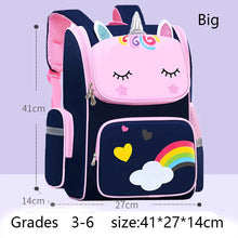 Load image into Gallery viewer, Kid Unicorn Backpack for Girls – Rainbow Eyes Waterproof School Bag