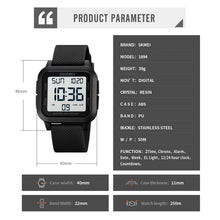 Load image into Gallery viewer, SKMEI Fashion 5Bar Waterproof Stopwatch Digital Male Wristwatches Multifonction Countdown Back Light Sports Watch Clock For Men