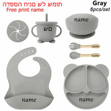 Load image into Gallery viewer, Silicone Baby Feeding Plate Set with Suction Bowl