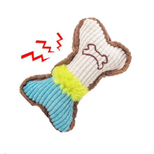 Load image into Gallery viewer, Dog Squeaky Toy - Plush Bone Chew Toy for Small & Medium Puppies