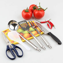 Load image into Gallery viewer, 7pcs Camping Kitchen Utensil Set with Carrying Bag BBQ Beach Hiking Travel Organizer Storage Pack Cook Gadgets Equipment Gear