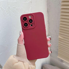 将图片加载到图库查看器,Bright Colors Soft Silicone Phone Case For iPhone 11 Pro Max X XR XS Max 7 8 6S Plus Mini Camera Protection Back Cover Silicone Camera Protection Case Soft Scratch-Resistant Case For Iphone
