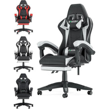 Load image into Gallery viewer, Gaming Chair with Footrest Gamer Chairs Ergonomic with Lumbar Cushion Headrest Gaming Chair Height Adjustable Computer Chair