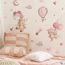将图片加载到图库查看器,Pink Cartoon Bear Wall Stickers for Kids & Nursery Room Decor