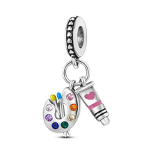 Load image into Gallery viewer, 925 Sterling Silver Pink Butterfly & Luminous Firefly Charm – Dangle Bead for Bracelet or Necklace | Elegant DIY Jewelry Gift for Women