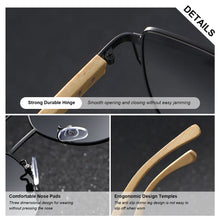 Load image into Gallery viewer, BARCUR Luxury High-Quality UV400 Women’s Polarized Sunglasses Cat Eye Bamboo Foot Frame Mirrored Lenses Presented in a White Gift Box for Summer