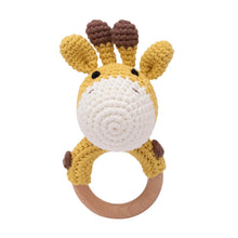 Load image into Gallery viewer, Crochet Animal Rattle Baby Toy Montessori Teether