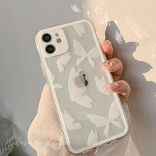 Load image into Gallery viewer, Transparent White Butterfly Cute Soft Silicone Clear Phone Case For Iphone X Xr Xsmax 11 12 Mini 13 Pro Max 8 7 Plus Cover Transparent Clear Soft Slim Flexible Back Case Anti-scratch Shockproof Bumper Cover