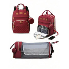 将图片加载到图库查看器,3 in 1 Diaper Bag Backpack with Foldable Baby Bed & USB